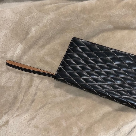 TUSK Black/Tan Leather Envelope Clutch/Wallet - Picture 11 of 14